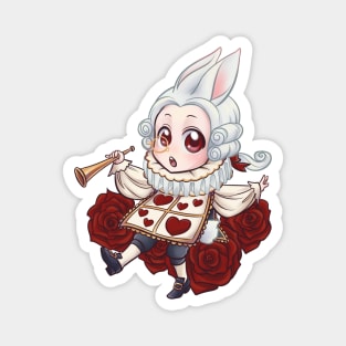 White rabbit rococo Magnet