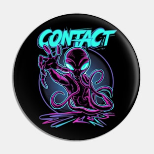 Contact - Neon Alien Pin