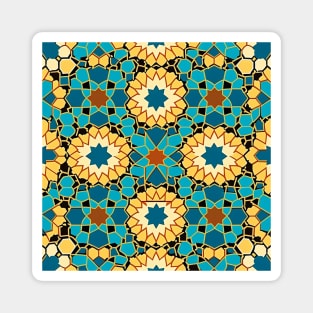 Arabic Islamic Tile Pattern Geometric Art Traditional Middle Eastern Magnet