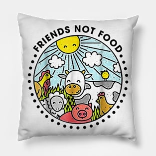 Animals are Friends not Food Vegan Vegetarian Lover Pillow