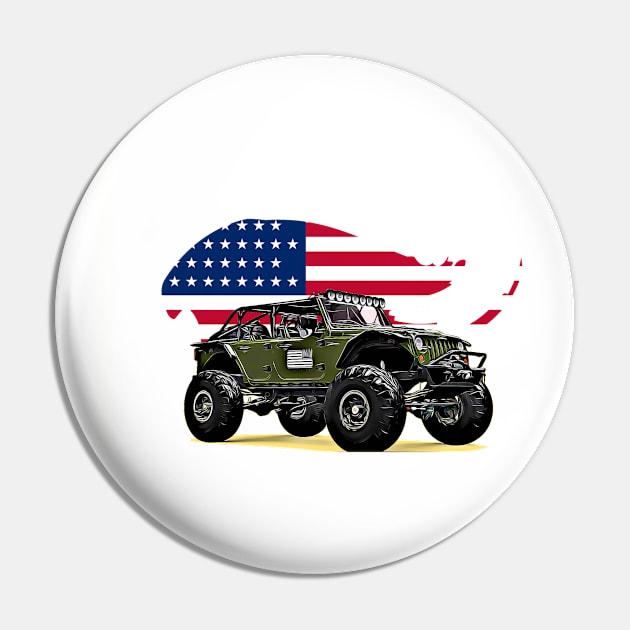 Jeep Offroad USA Print Pin by Auto-Prints