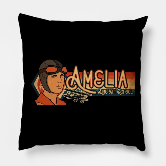 Amelia Aircraft School Pillow by CTShirts