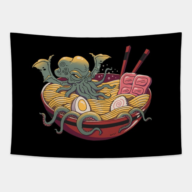 Ramen Cthulhu Ramen Tapestry TeePublic
