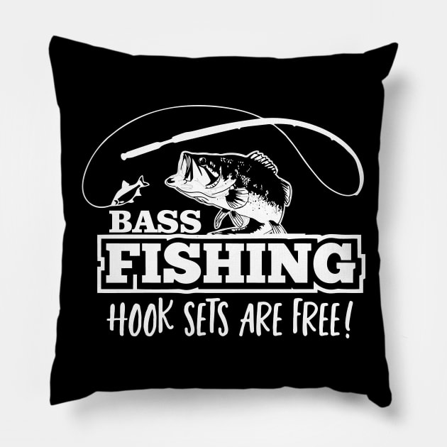 Bass Fishing Hook Set Lure Quote Largemouth Funny Pillow by Outdoor Strong 