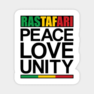 Rastafari Peace Love Unity Magnet