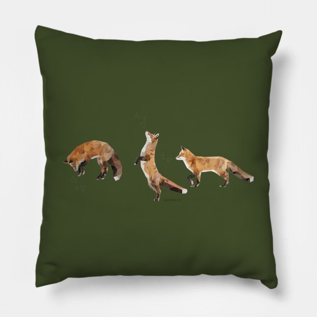 Playful Fox Pillow by newmindflow