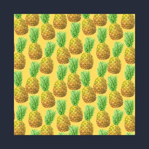 Pineapple watercolor pattern by katerinamk