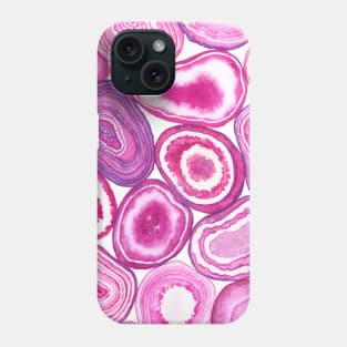 Pink agate watercolor Phone Case