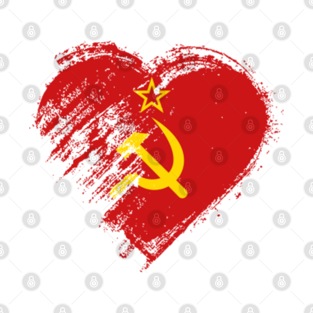 Grungy I Love Soviet Union Heart Flag - Soviet Union - T-Shirt | TeePublic