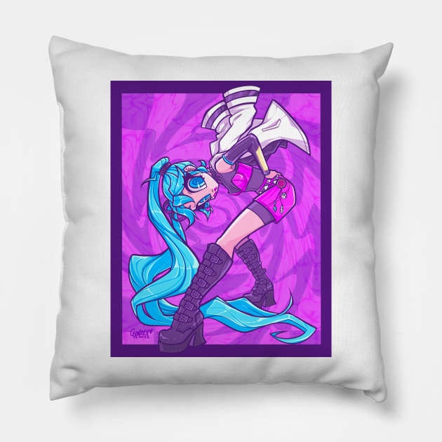 Twisty Leek Girl Pillow by GummyDoodles 