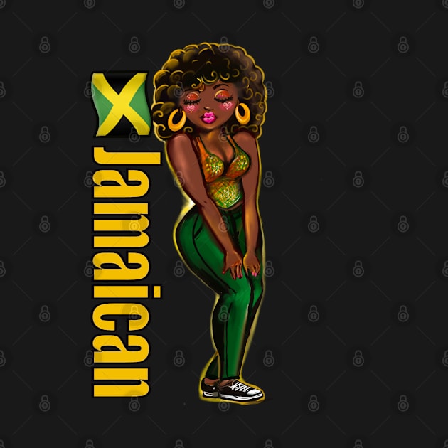 Womens Jamaican black girl woman cute funny Reggae Rasta Jamaica by Artonmytee