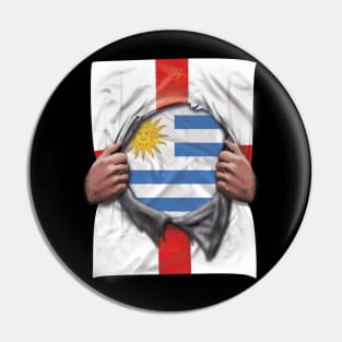 Uruguay Flag English Flag Ripped - Gift for Uraguyan From Uruguay Pin