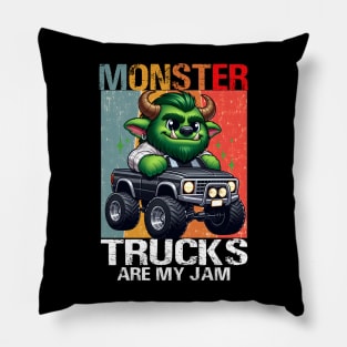 Monster Trucks Are My Jam Pillow