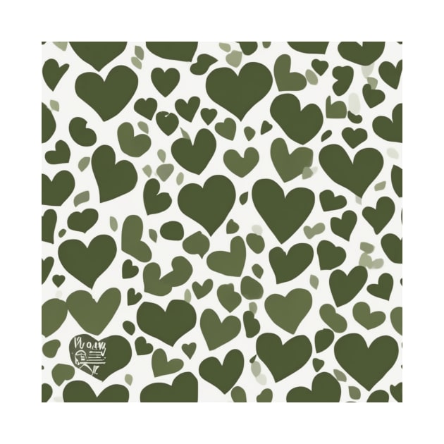 Heart Olive Green Shadow Silhouette Anime Style Collection No. 241 by cornelliusy