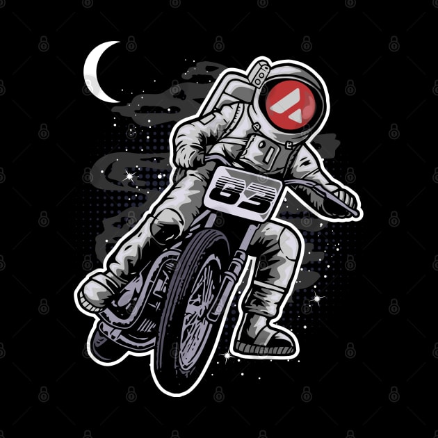 Astronaut Motorbike Avalanche AVAX Coin To The Moon Crypto Token Cryptocurrency Wallet Birthday Gift For Men Women Kids by Thingking About