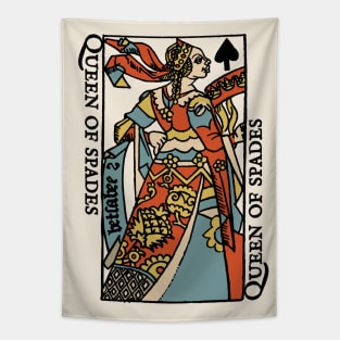 Classic Character of Playing Card Queen of Spades Tapestry