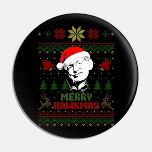 Stephen Hawking Merry Hawkmas Pin