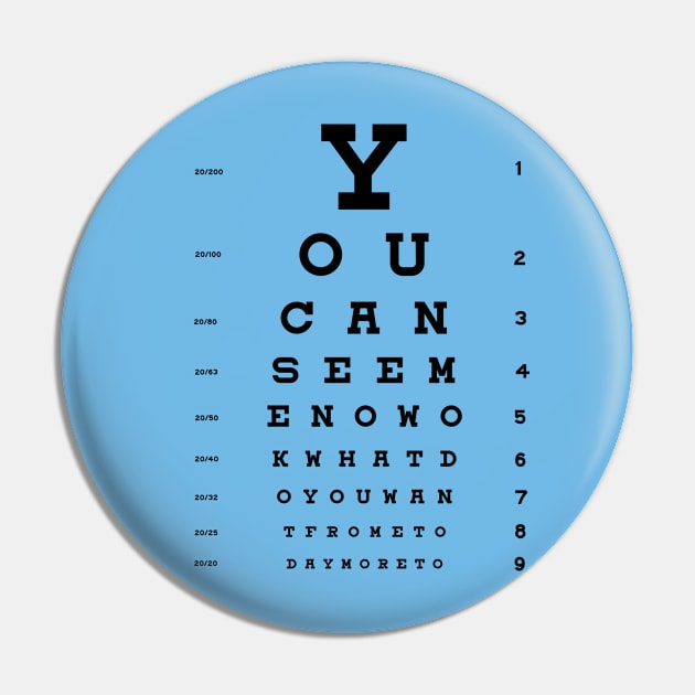 Eye Chart Pin by CreativePhil