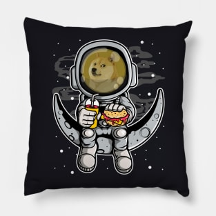 Astronaut Fastfood Dogecoin DOGE Coin To The Moon Crypto Token Cryptocurrency Wallet Birthday Gift For Men Women Kids Pillow