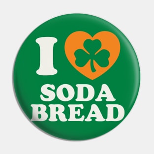 St Patricks Day Irish Soda Bread Shamrock Heart Pin