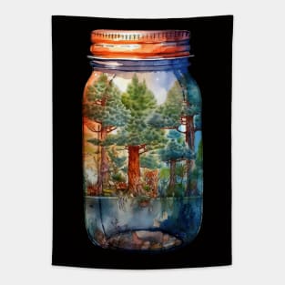 Whimsical Forest Jar Tapestry