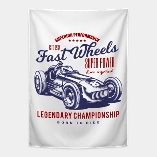 Race Car Vintage Tapestry