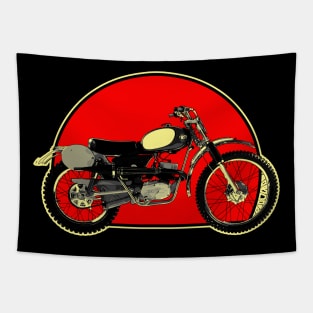 1968 Penton 100 Berkshire Retro Red Circle Motorcycle Tapestry