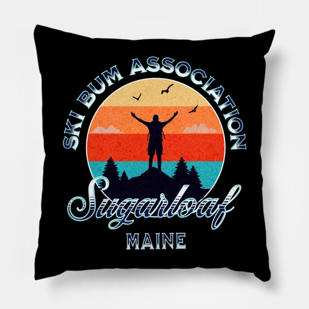 Ski bum Association Sugarloaf Mountain Chapter man in the sunshine Pillow by Your good dog spot