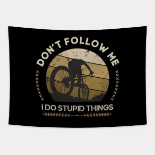 Downhill Mountain Bike Bicycle Don't Follow Quotes Tapestry