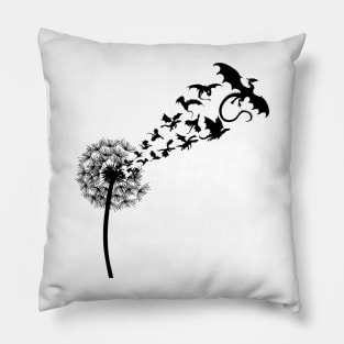 Dandelion Dragons Soar Free Pillow