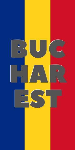 Bucharest City in Romanian Flag Vertical Kids T-Shirt by aybe7elf