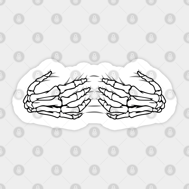 skeleton hands boobs