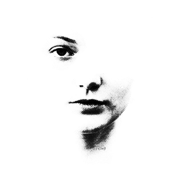 PORTRAIT FACE with grid effect by VanIvony