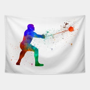 Hammer throw in watercolor Tapestry