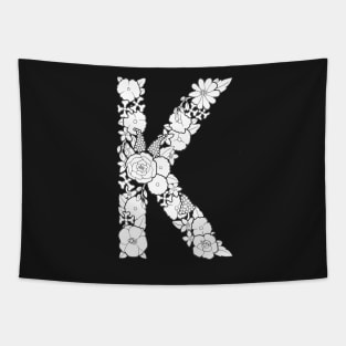 Floral Letter K Tapestry