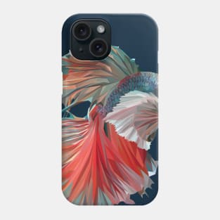 Polygonal illustration art of Siamese fighting fish. Phone Case