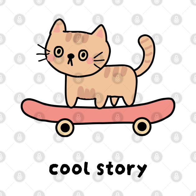 Kitty on Skate Board Cool Story by graphicsbyedith