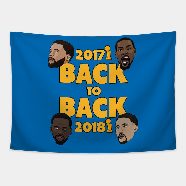 Warriors Back to Back Champs Tapestry by Caloy