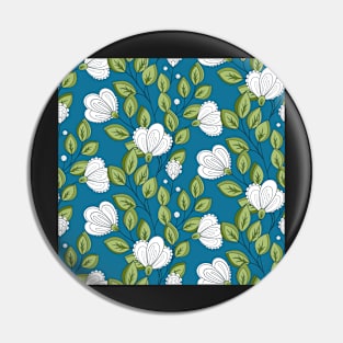 Summer Pattern with Vintage Floral Motifs Pin