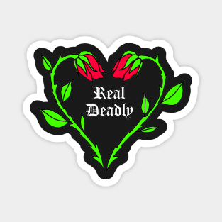 Real Deadly Rose Design Magnet