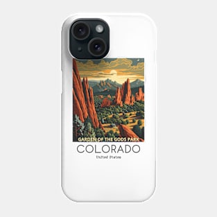 A Vintage Travel Illustration of the Garden of the Gods Park - Colorado - US Phone Case