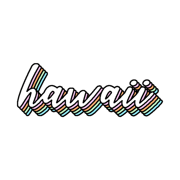 Rainbow Cursive Hawaii Design by Lauren Cude