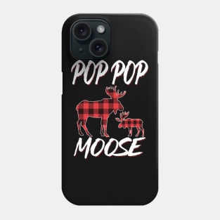 Red Plaid Pop Pop Moose Matching Family Pajama Christmas Gift Phone Case