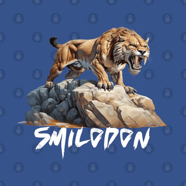 Smilodon Saber-Toothed Cat SaberTooth Tiger Design by Terra Fossil Merch