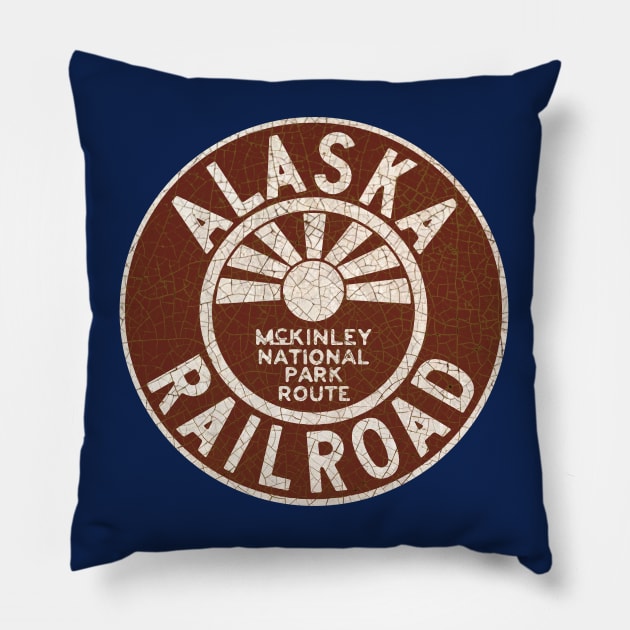 Alaska Railroad 2 Pillow by Midcenturydave