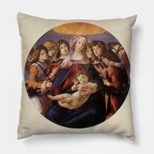 Madonna and Child with Angels by Sandro Botticelli Pillow