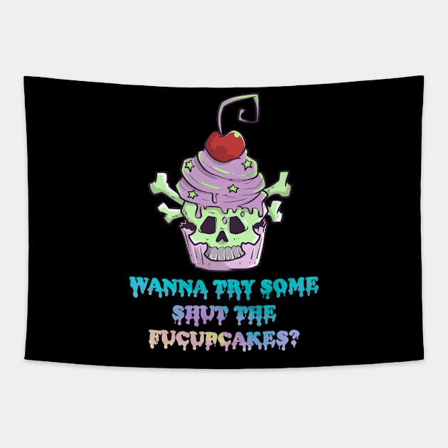 Pastel Goth Cupcake Meme Kawaii Gothic Sarcastic Eboy Egirl Tapestry by TellingTales