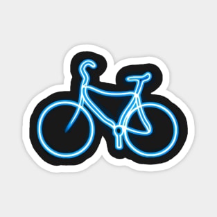 Blue Neon Bike Icon Magnet