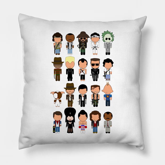 1980s Classic Movie Icons - "Vector-Eds" Pillow by TwistedKoala