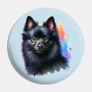 Schipperke Watercolor - Beautiful Dog Pin